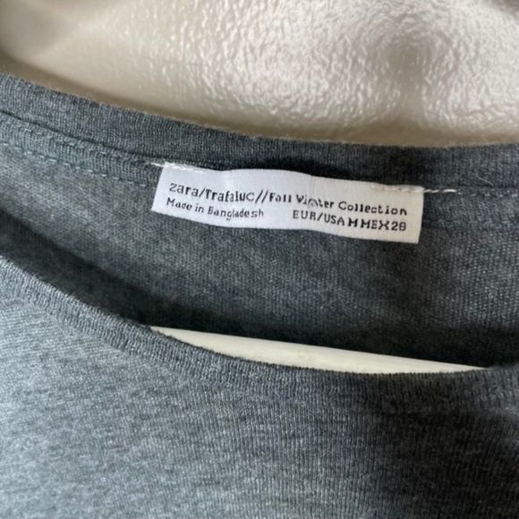 Zara Gray Tie Front Tunic‎ Top - Picture 2 of 3